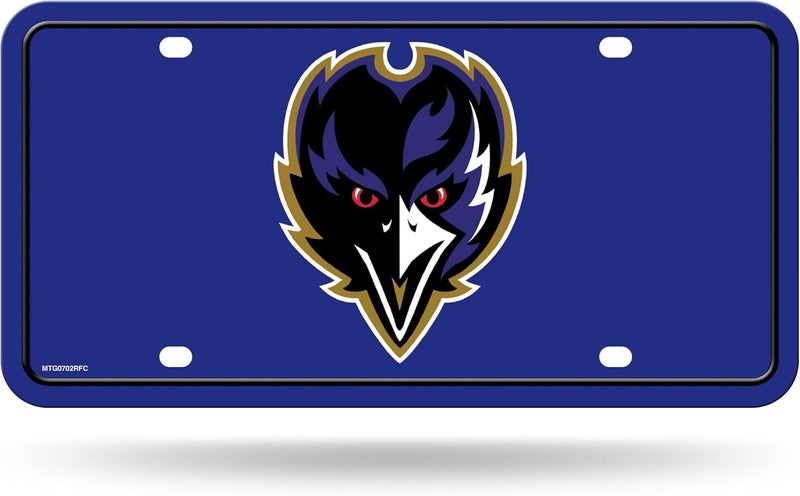 NFL Football Baltimore Ravens Alternate Bird Logo Metal Auto Tag 6" x 12" - Great for Truck/Car/SUV